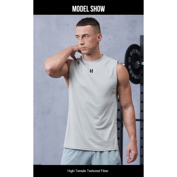 Custom Sleeveless Workout Shirt with Moisture-Wicking Fabric |Hucai Activewear Manufacturer