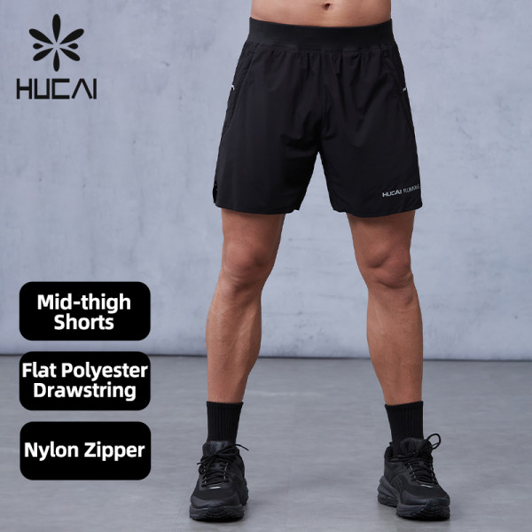 Custom Reflective logo Lightweight Laser Drawstring Running Shorts |Hucai Activewear Manufacturer