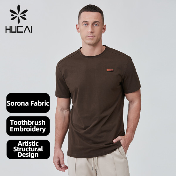 Custom Men Gym T Shirts Cool Feeling Regular Fit |Hucai Activewear Manufacturer