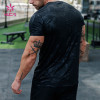 Custom Men's Muscle Fit Training T-Shirt Camo Print Reflective Logo |HUCAI Activewear Manufacturer