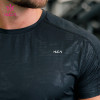 Custom Men's Muscle Fit Training T-Shirt Camo Print Reflective Logo |HUCAI Activewear Manufacturer