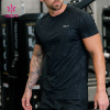 Custom Men's Muscle Fit Training T-Shirt Camo Print Reflective Logo |HUCAI Activewear Manufacturer