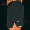 Custom Men's Training Shorts with Split Hem and Zipper Pockets