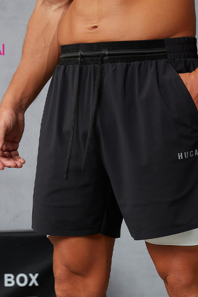 Custom Men's Dual-Layer Fitness Training Shorts | Seamless Bonded Hem Sportswear Manufacturer