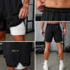 Custom Men's Dual-Layer Fitness Training Shorts | Seamless Bonded Hem Sportswear Manufacturer