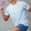 Custom Men's Laser-Perforated Running T-Shirt with Seamless Bonded Technique