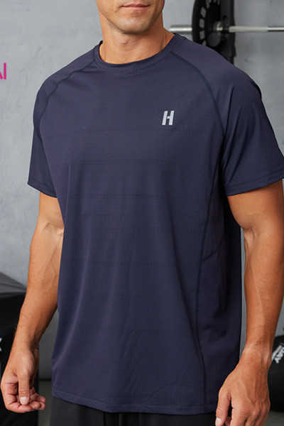 Custom Men's Laser Perforated Performance T-Shirt | Cooling Nylon Spandex Gym Top Manufacturer