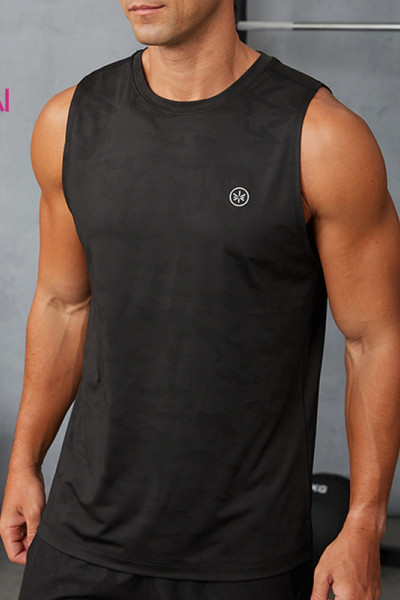 Custom Men's Camouflage Jacquard Tank Top | Breathable Gym Vest Manufacturer